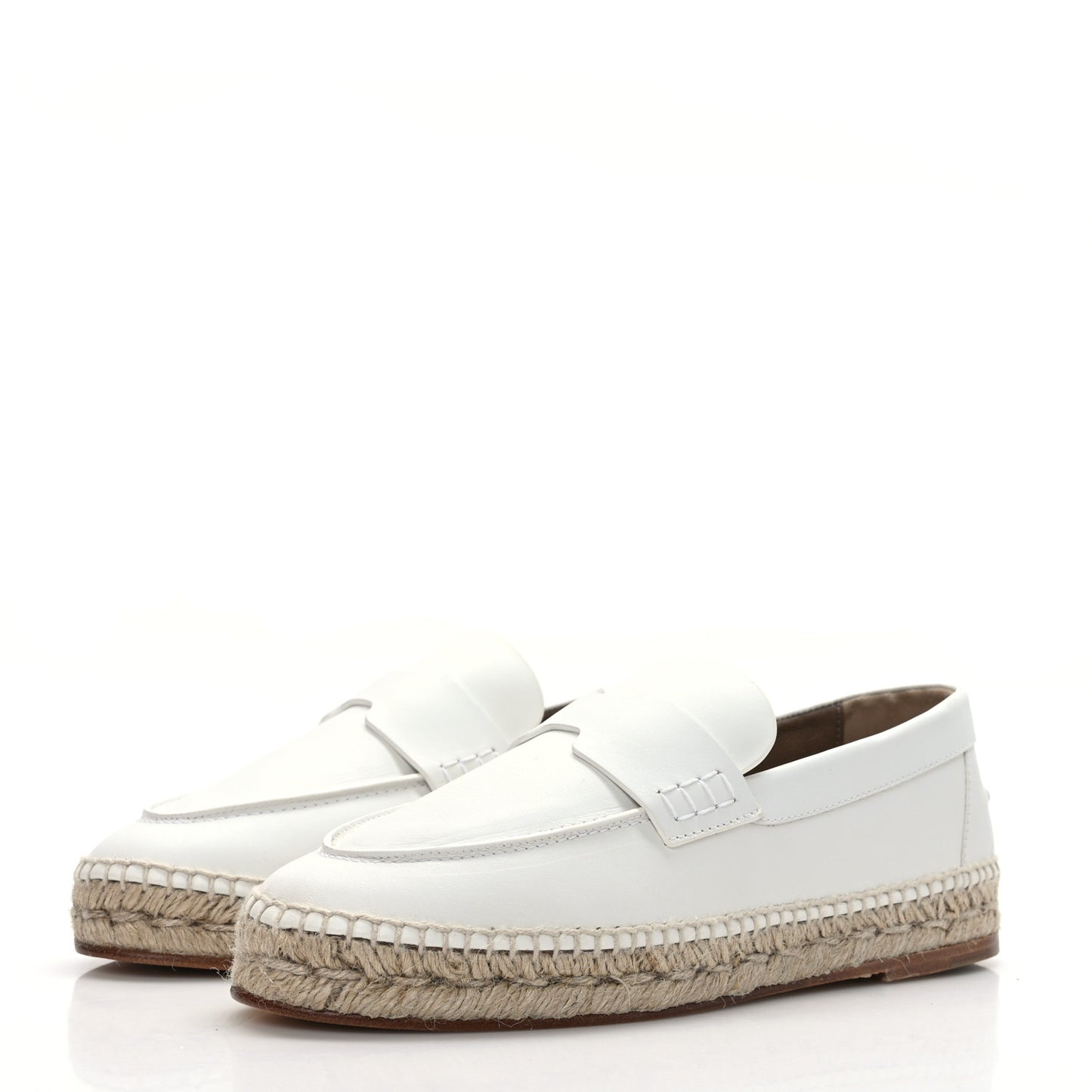 Calfskin Womens Trip Espadrilles 37 White