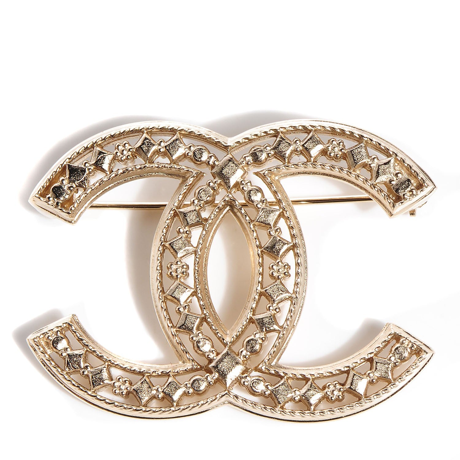 Chanel CC Brooch Light Gold 1 of 5