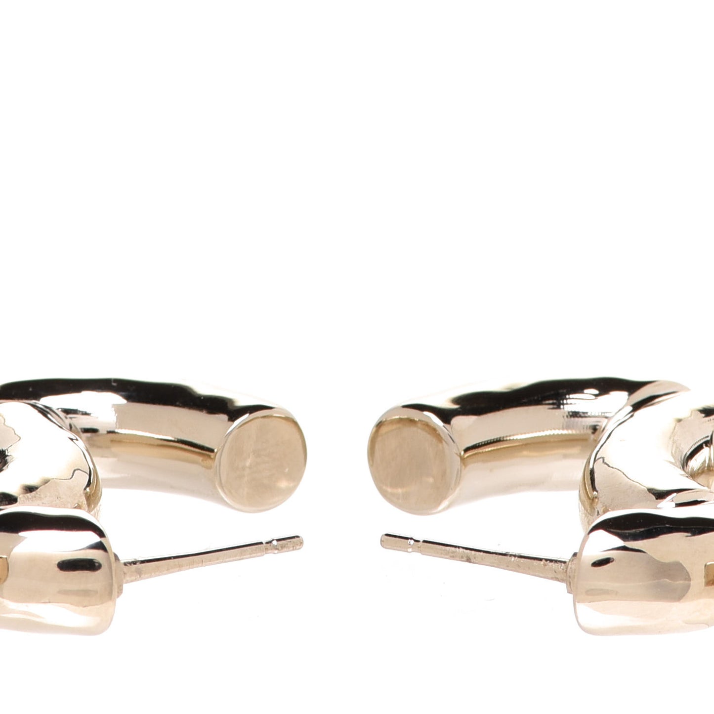 Metal Large CC Earrings Light Gold