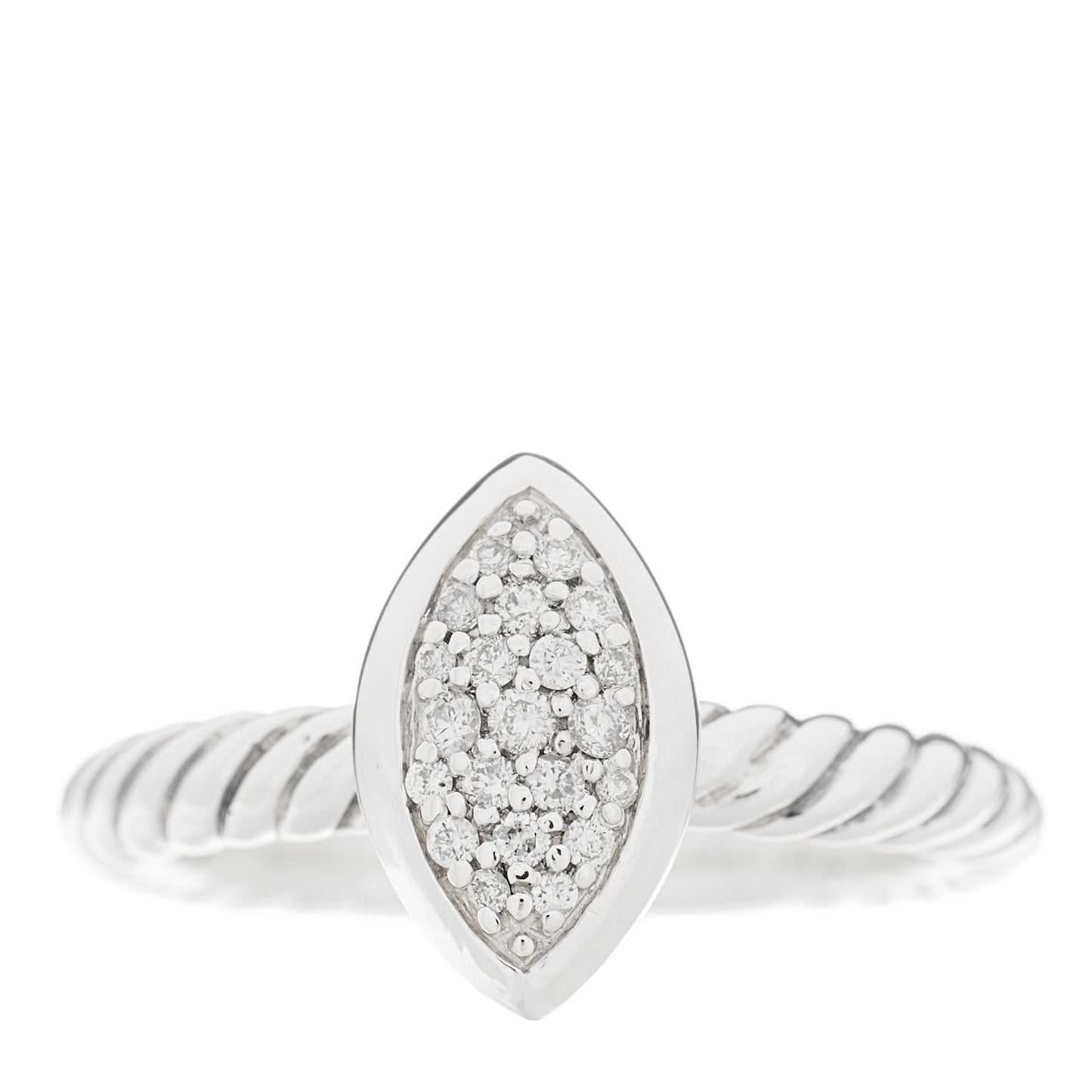 Sterling Silver Diamond Marquise Ring 53 6.25