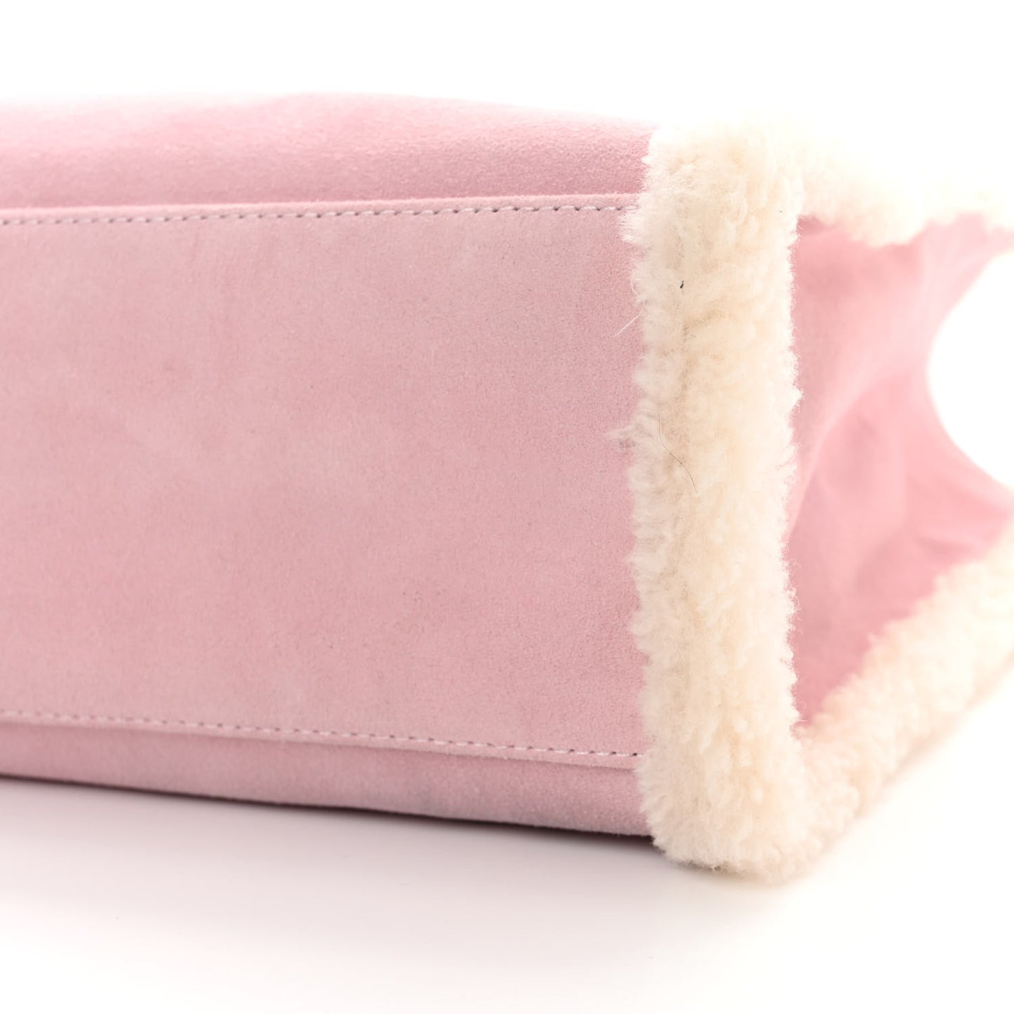 X UGG Suede Shearling Medium Shopping Bag Pink