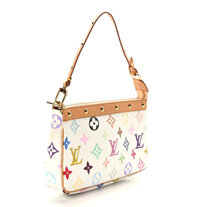Louis Vuitton Monogram Multicolor Pochette Accessories White 3 of 9