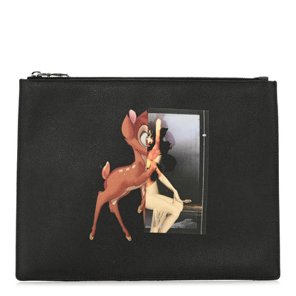 Givenchy Textured Coated Canvas Bambi Print Cosmetic Pouch Black 1 of 7