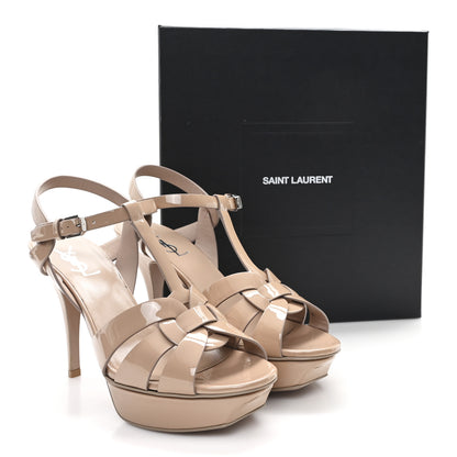 Saint Laurent Patent Tribute 75 Platform Sandals 40 Nude 10 of 10