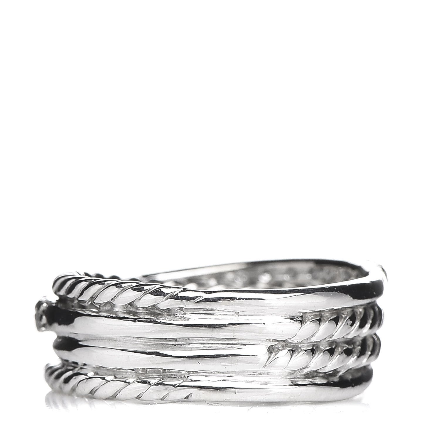 Sterling Silver Diamond 7mm Crossover Ring 47 4