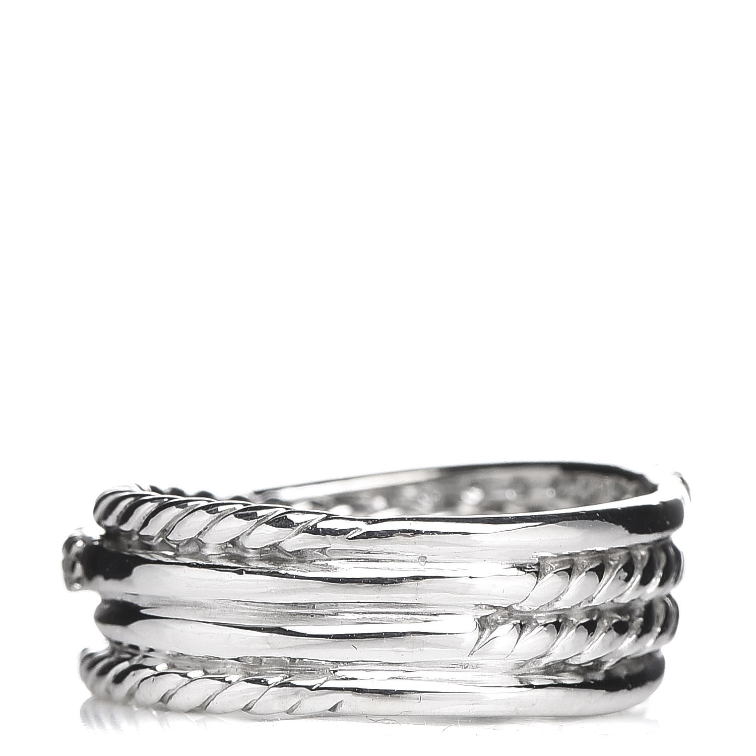 David Yurman Sterling Silver Diamond 7mm Crossover Ring 47 4 3 of 5