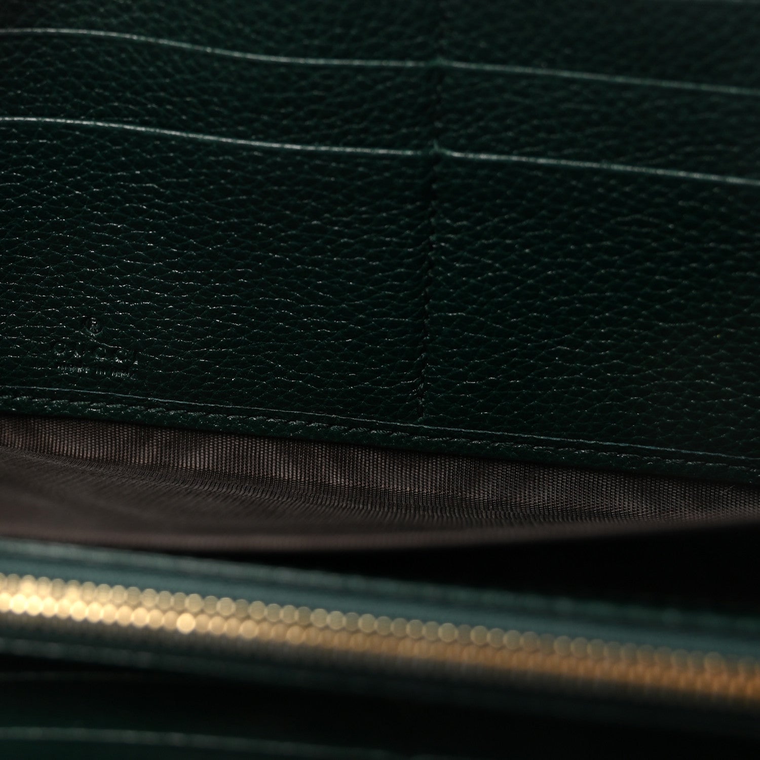 Gucci Grainy Calfskin Zumi Zip Around Wallet Vintage Green 6 of 6