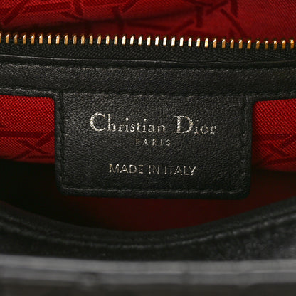 Christian Dior Lambskin Cannage Medium Lady Dior Black 6 of 9