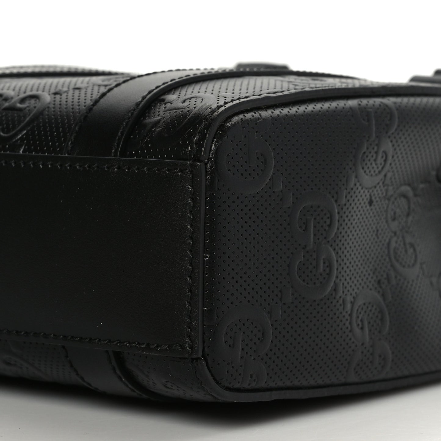 Calfskin GG Tennis Embossed Mini Tote Bag Black