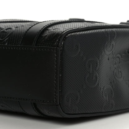 Gucci Calfskin GG Tennis Embossed Mini Tote Bag Black 9 of 9