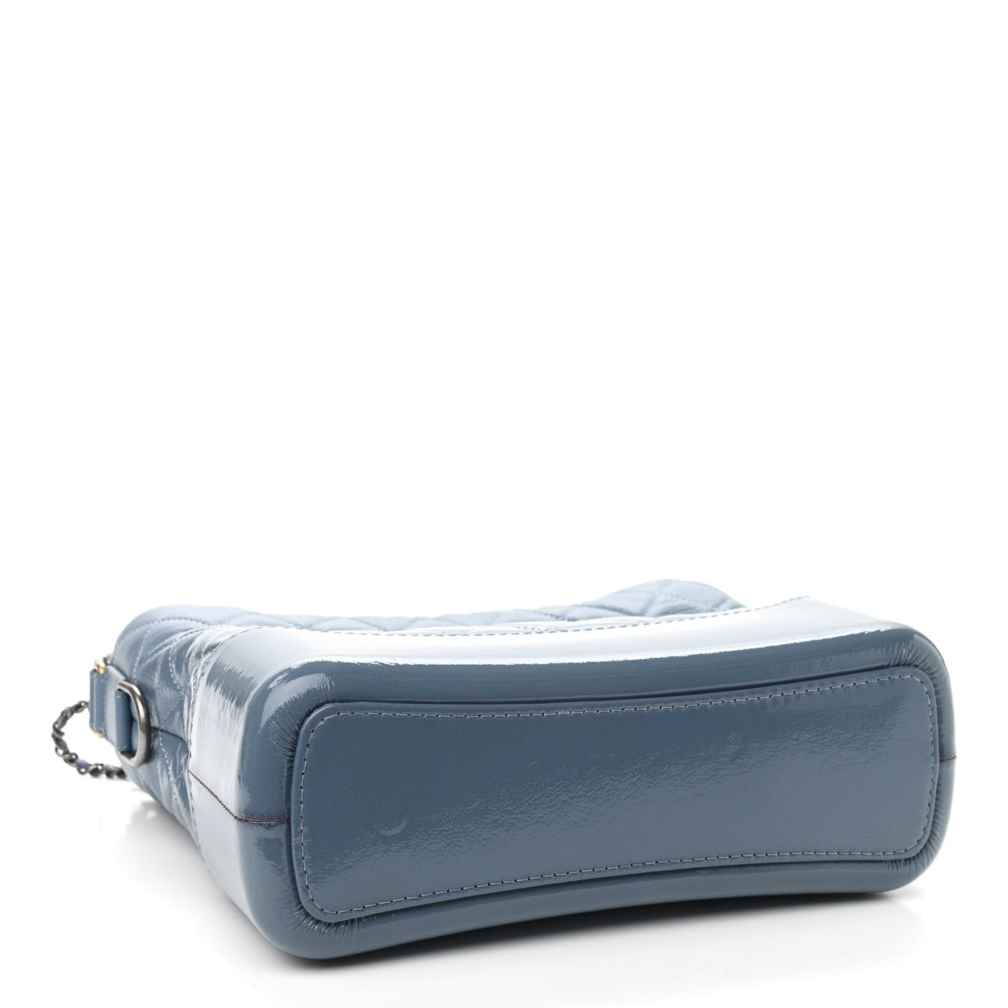 Patent Goatskin Quilted Medium Gabrielle Hobo Blue