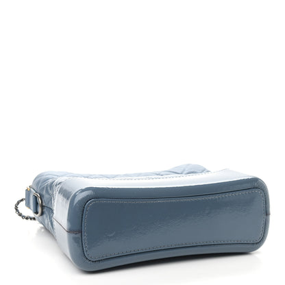 Chanel Patent Goatskin Quilted Medium Gabrielle Hobo Blue 4 of 9