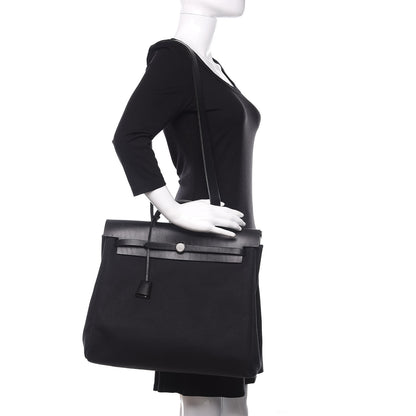 Hermes Toile Vache Calfskin Herbag 39 MM Black 3 of 14