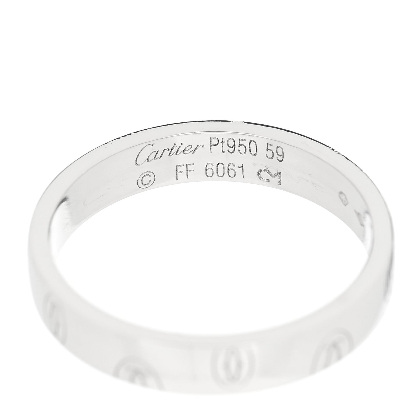 Platinum 4mm Happy Birthday Band Ring 59 8.75