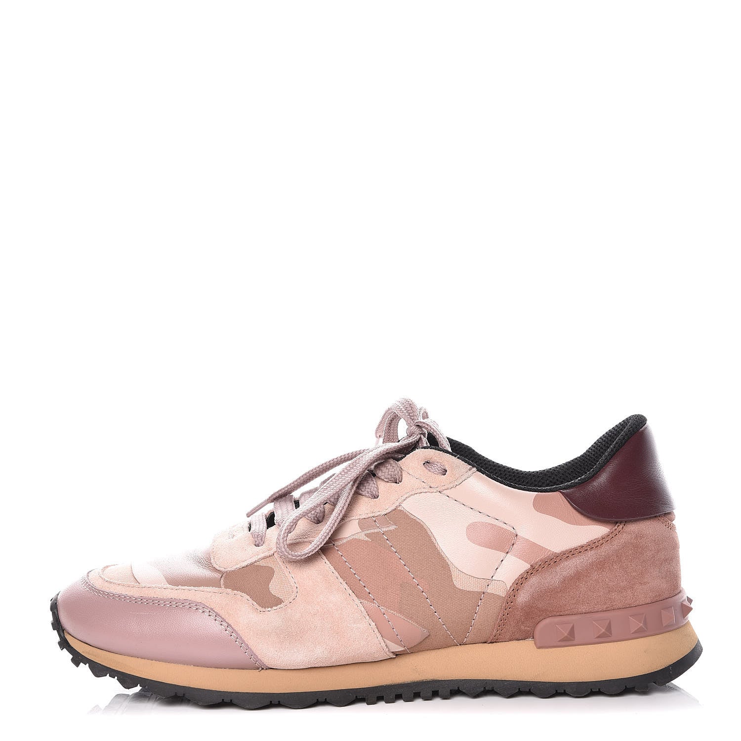 Valentino Garavani Nappa Fabric Suede Camouflage Womens Rockrunner Sneakers 39 Multicolor 1 of 15
