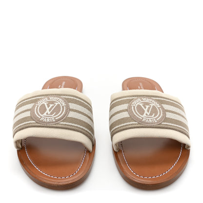 Louis Vuitton Canvas Calfskin Lock It Flat Mules 39 2 of 8