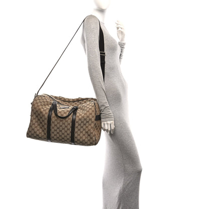 Gucci Monogram Dollar Calfskin Boston Duffle Bag Beige Ebony Testa di Moro Marrone Scuro 2 of 10