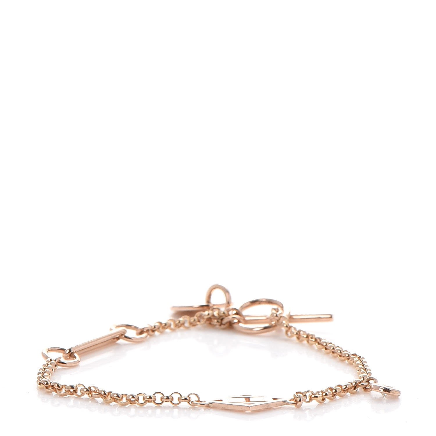 Hermes 18K Rose Gold Diamond Gambade Bracelet SH 3 of 7