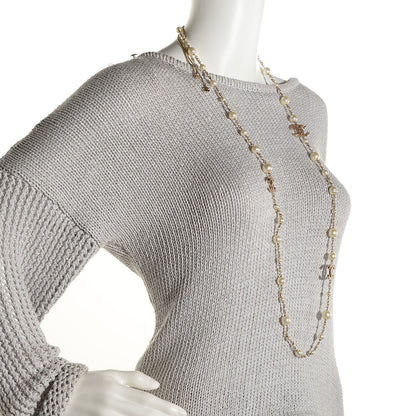 Chanel Pearl CC Long Necklace Gold 2 of 5