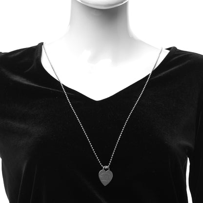 Tiffany Sterling Silver Long Return to Tiffany Heart Pendant Necklace 2 of 5