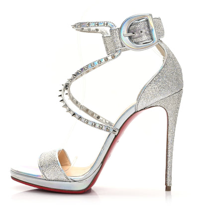 Christian Louboutin Lurex Specchio Choca Lux Sandals 37.5 Silver 1 of 7