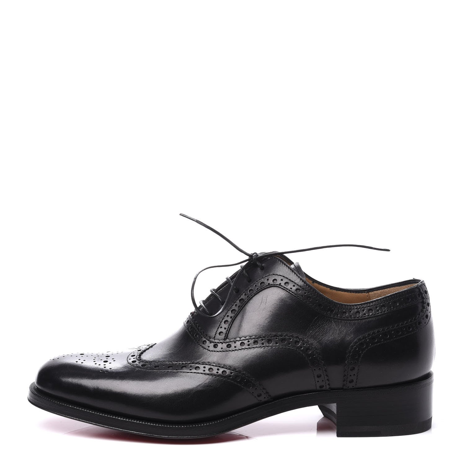Christian Louboutin Calfskin Mens Education Flat Oxfords 39.5 Black 1 of 9