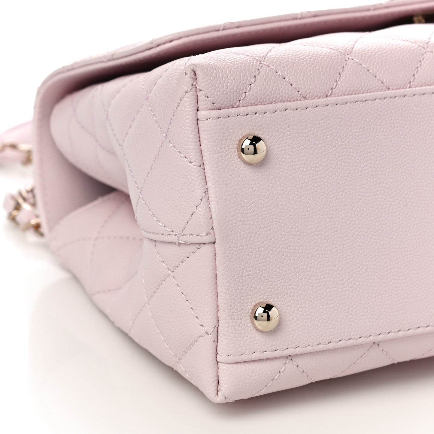 Caviar Quilted Small Coco Handle Flap Light Pink