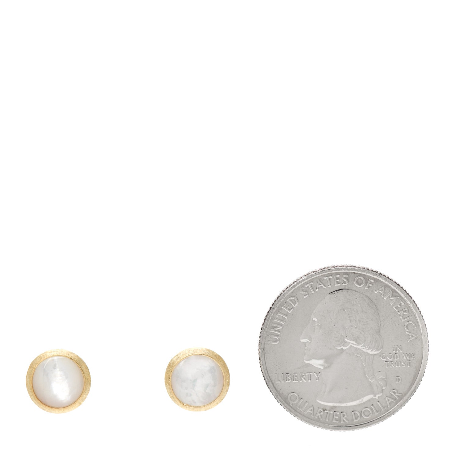 Marco Bicego 18K Yellow Gold Mother of Pearl Jaipur Color Stud Earrings 2 of 6