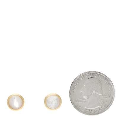 Marco Bicego 18K Yellow Gold Mother of Pearl Jaipur Color Stud Earrings 2 of 6