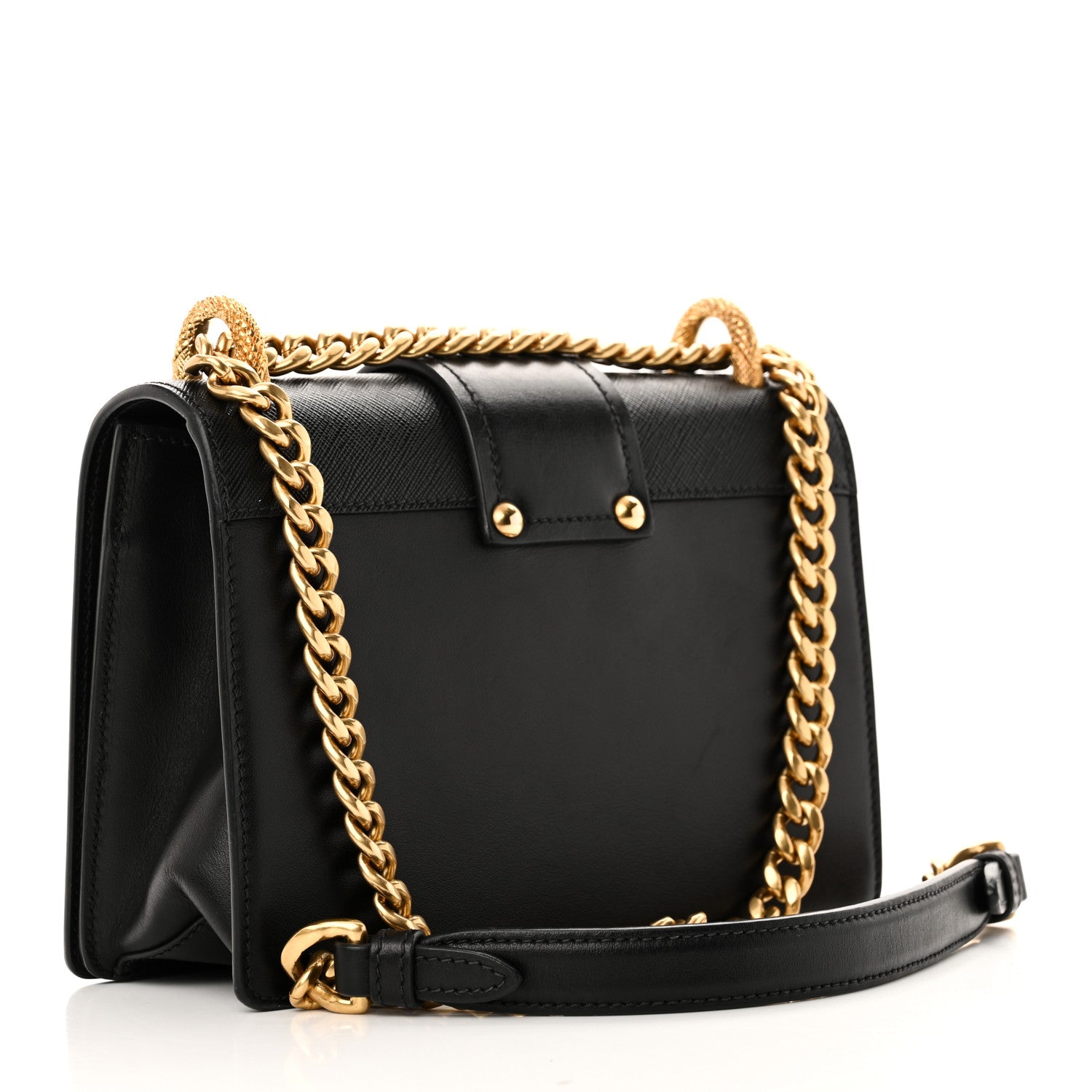 Prada City Calf Saffiano Animalier Cahier Bag Black 3 of 9
