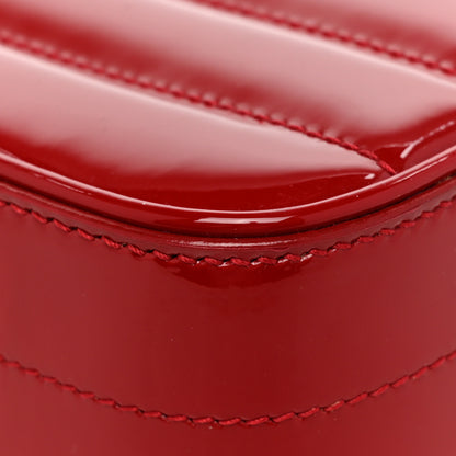 Saint Laurent Patent Matelasse Monogram Small Vicky Chain Bag Red 13 of 16