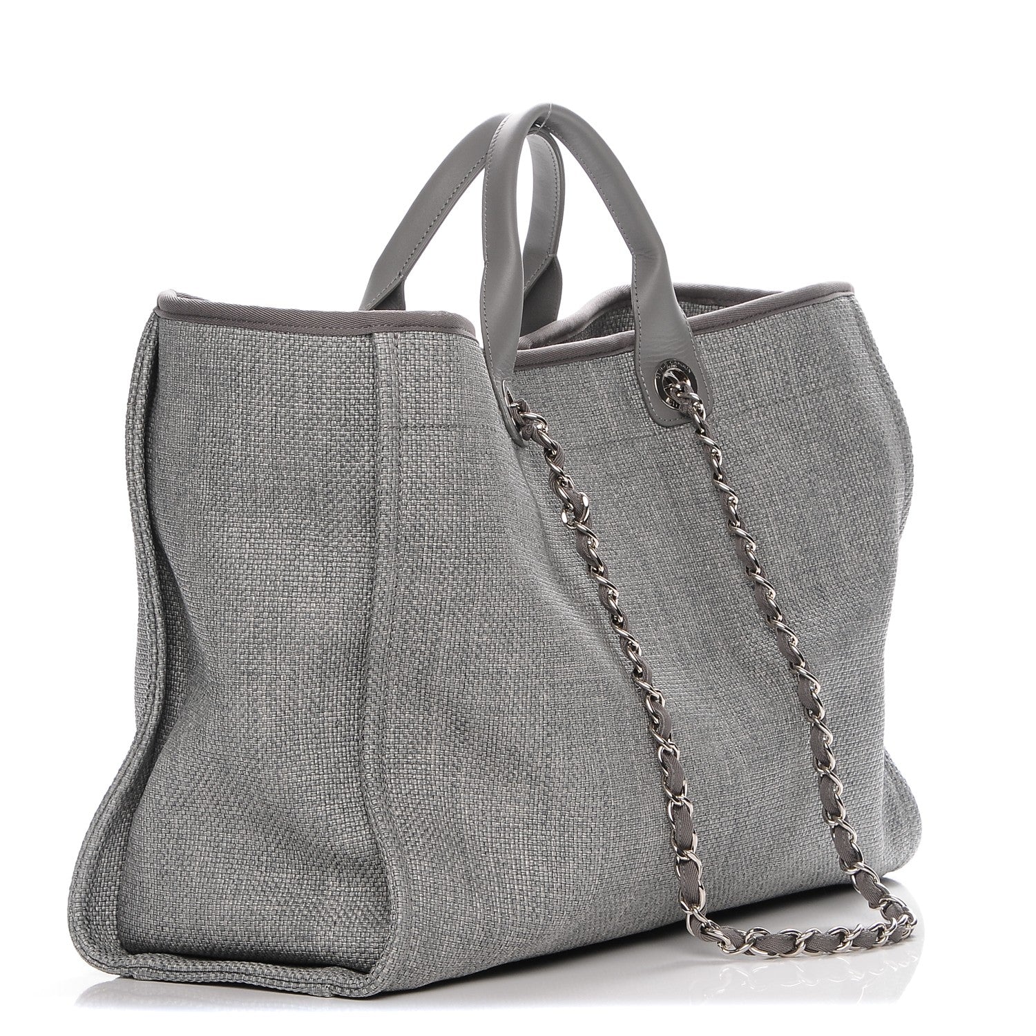 Chanel Canvas Large Deauville Tote Grey 4 of 7