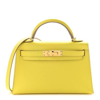 Hermes Epsom Mini Kelly Sellier 20 Lime 1 of 10