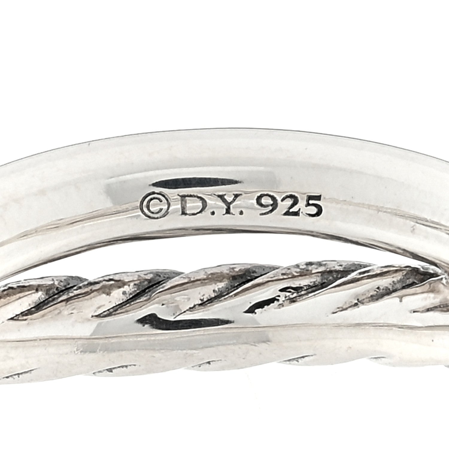 David Yurman Sterling Silver Diamond Continuance Band Ring 50 5.5 4 of 4