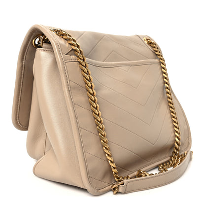Saint Laurent Lambskin Matelasse Monogram Medium Niki Chain Satchel Dark Beige 2 of 11