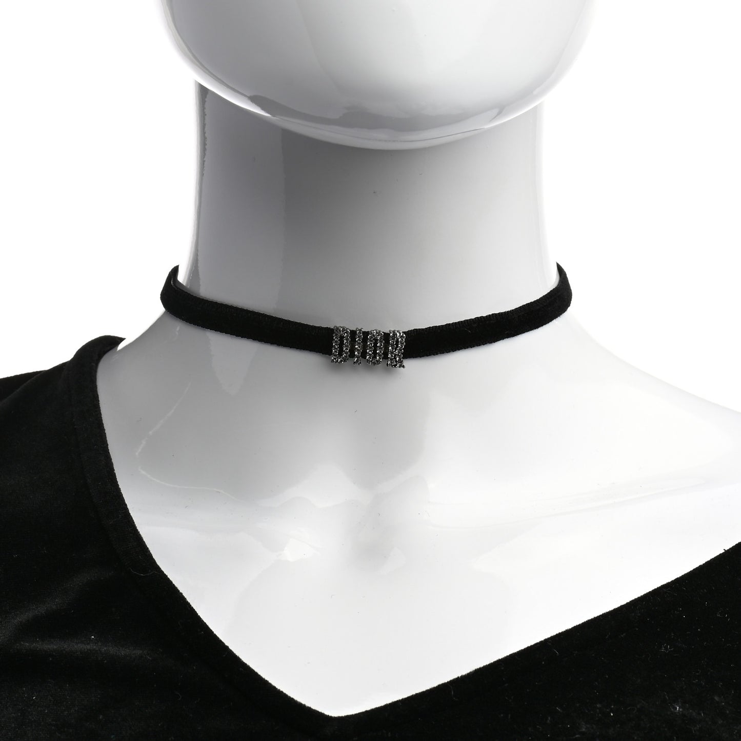 Velvet Crystal DIOR Choker Necklace Black