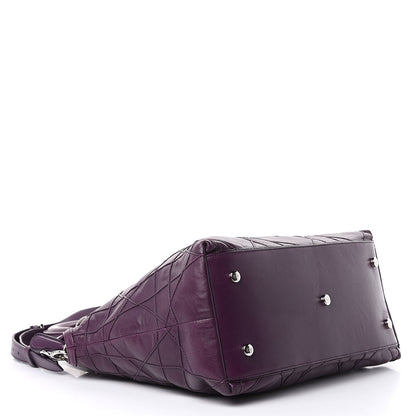 Christian Dior Lambskin Cannage Medium Granville Tote Purple 4 of 16
