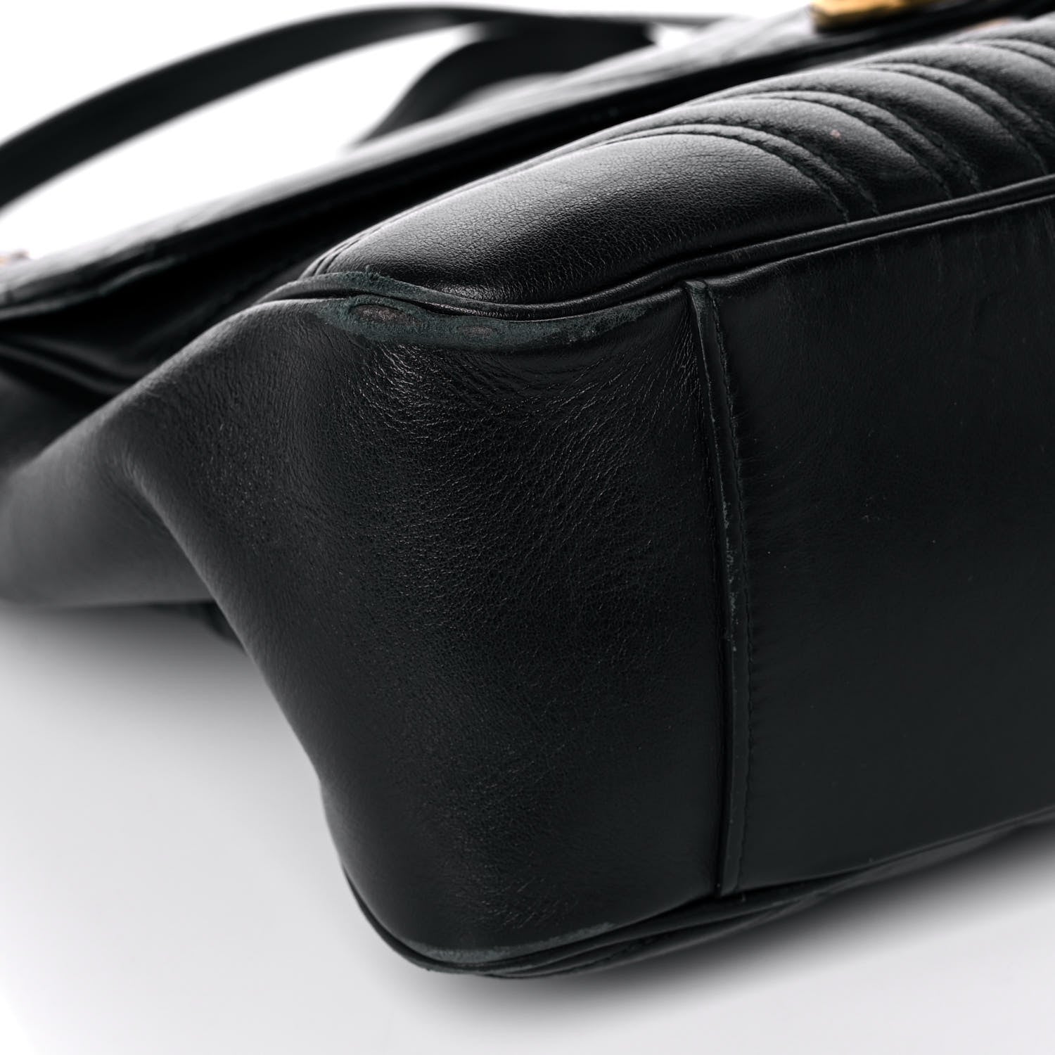 Gucci Calfskin Matelasse Large GG Marmont Shoulder Bag Black 8 of 15