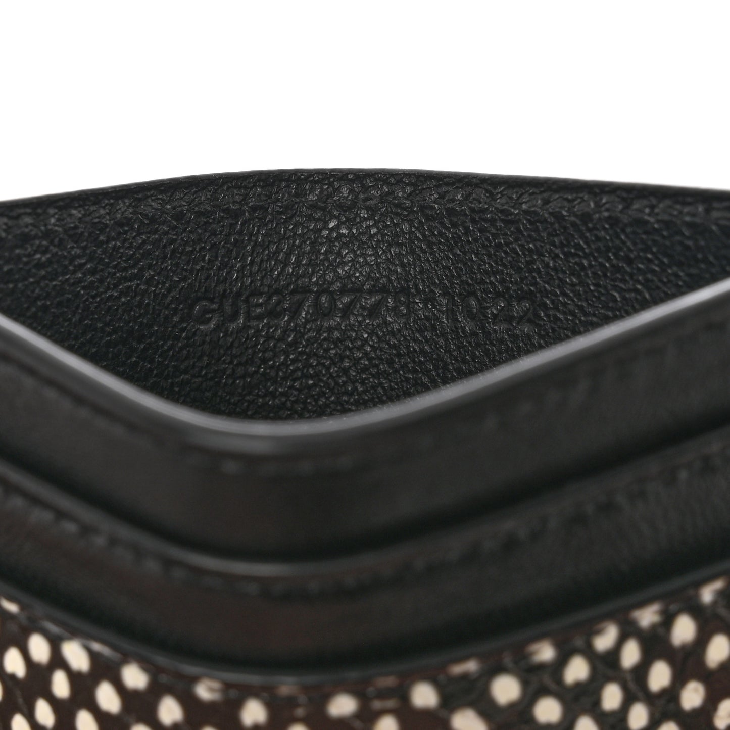 Calfskin Lambskin Snakeskin Embossed Monogram Credit Card Case Black White