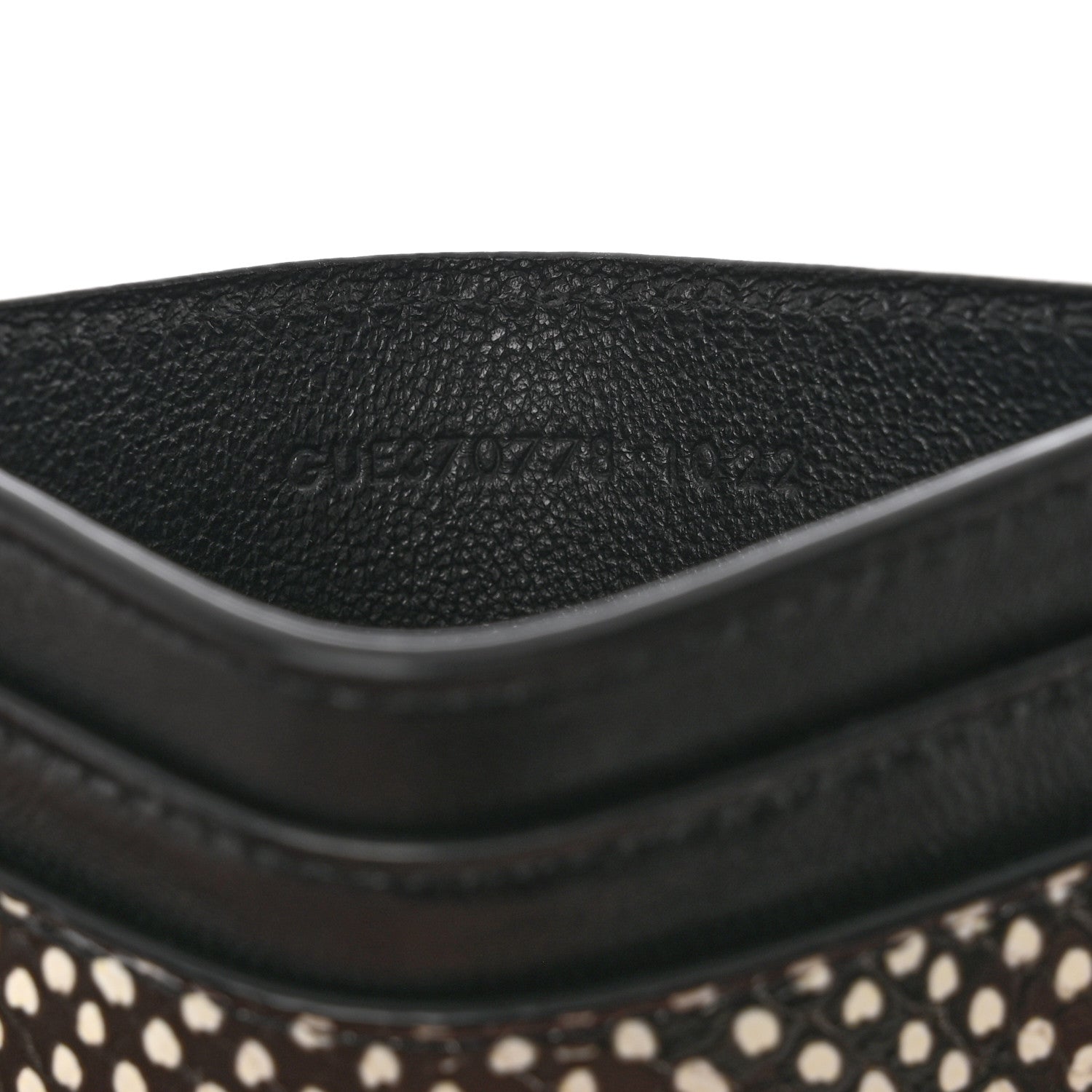 Saint Laurent Calfskin Lambskin Snakeskin Embossed Monogram Credit Card Case Black White 7 of 8