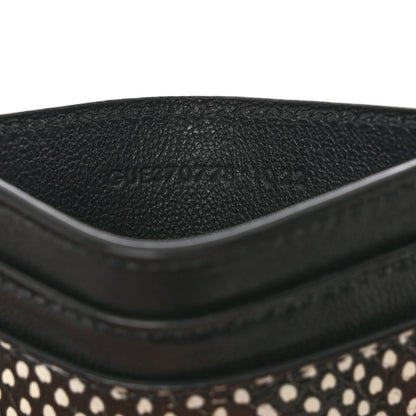 Saint Laurent Calfskin Lambskin Snakeskin Embossed Monogram Credit Card Case Black White 7 of 8