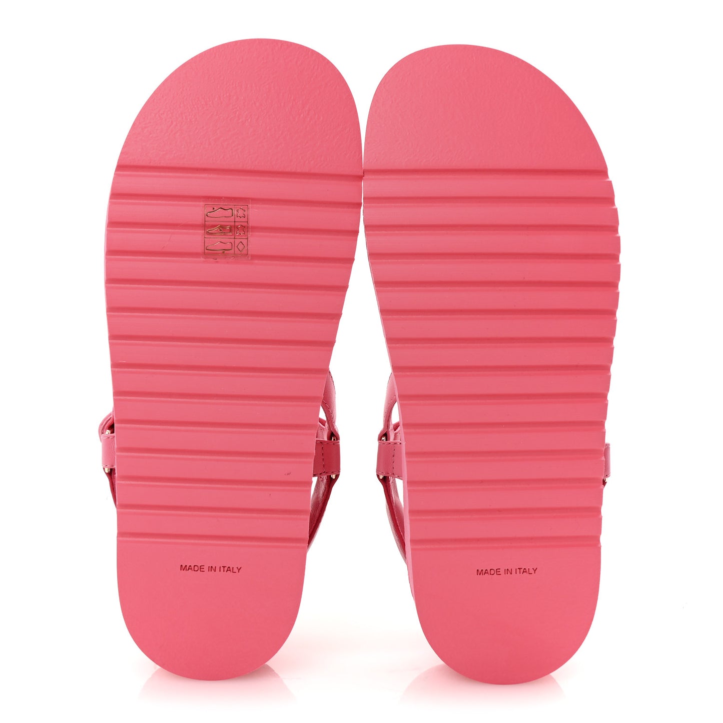 Lambskin Logo Platform Sandals 39 Pink Red