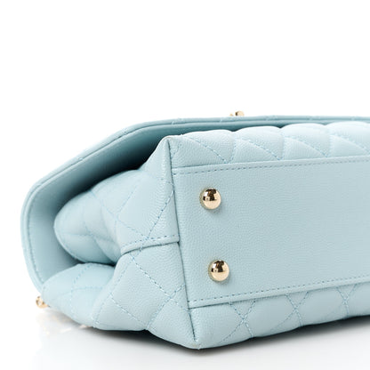 Chanel Caviar Quilted Mini Coco Handle Flap Light Blue 10 of 11