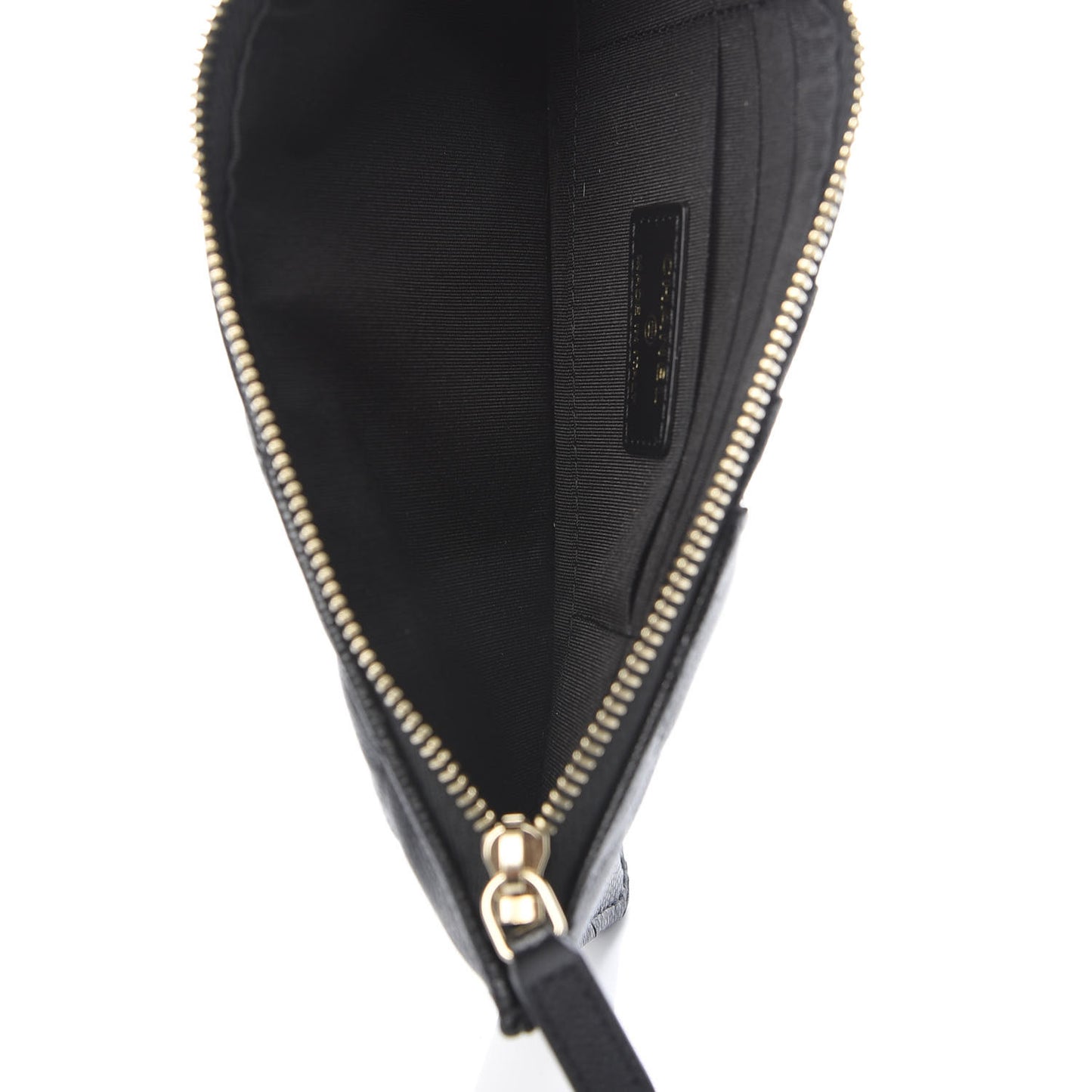 Caviar Quilted French New Wave Flat Wallet Pouch Black