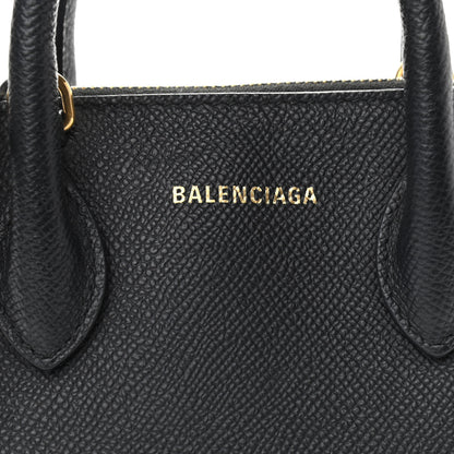 Balenciaga Signature Grained Calfskin XXS Ville Top Handle Bag Black White 7 of 13