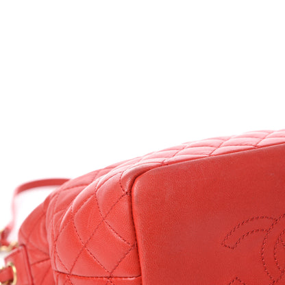 Chanel Lambskin Quilted Hobo Red 17 of 21