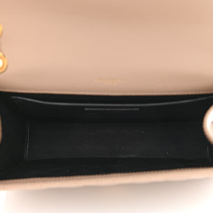 Saint Laurent Grain De Poudre Textured Mixed Matelasse Medium Triquilt Monogram Satchel Dark Beige 5 of 11