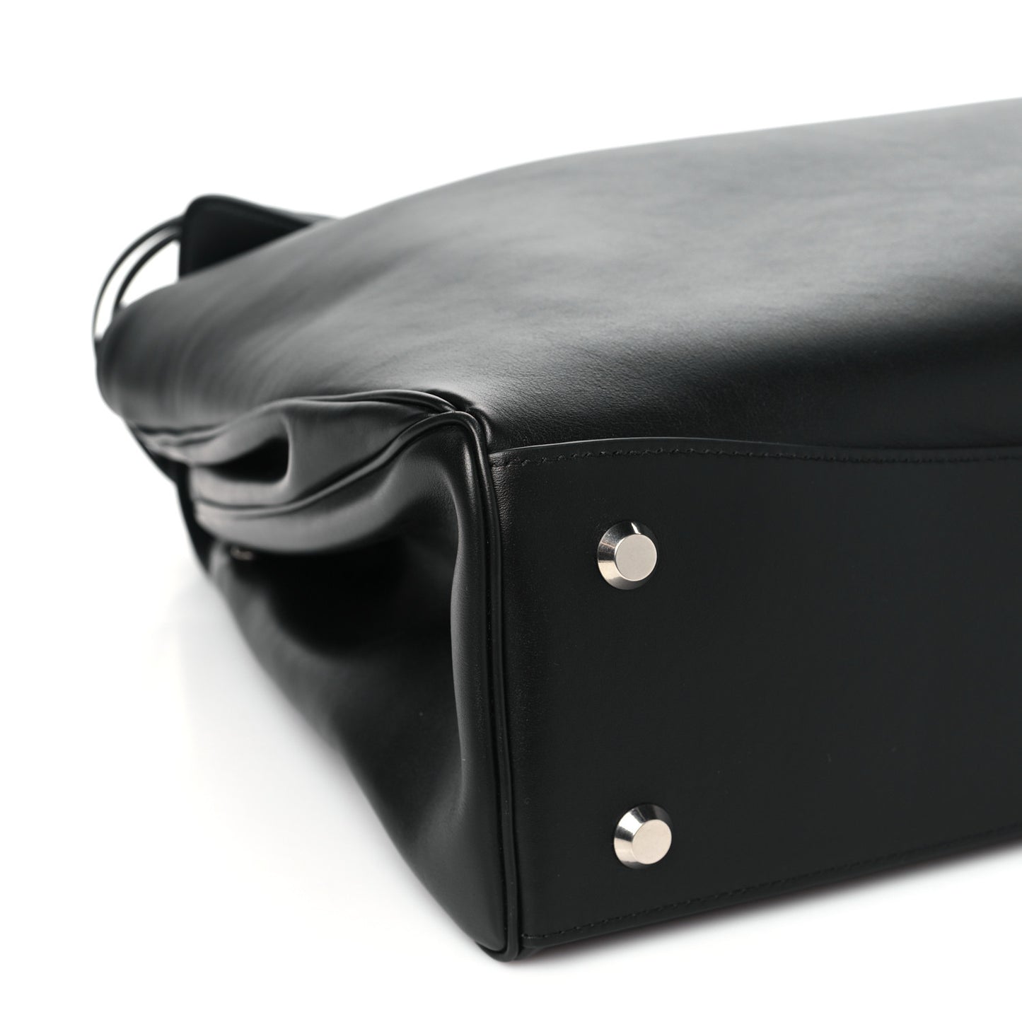 Smooth Calfskin Large Rodeo Top Handle Handbag Black