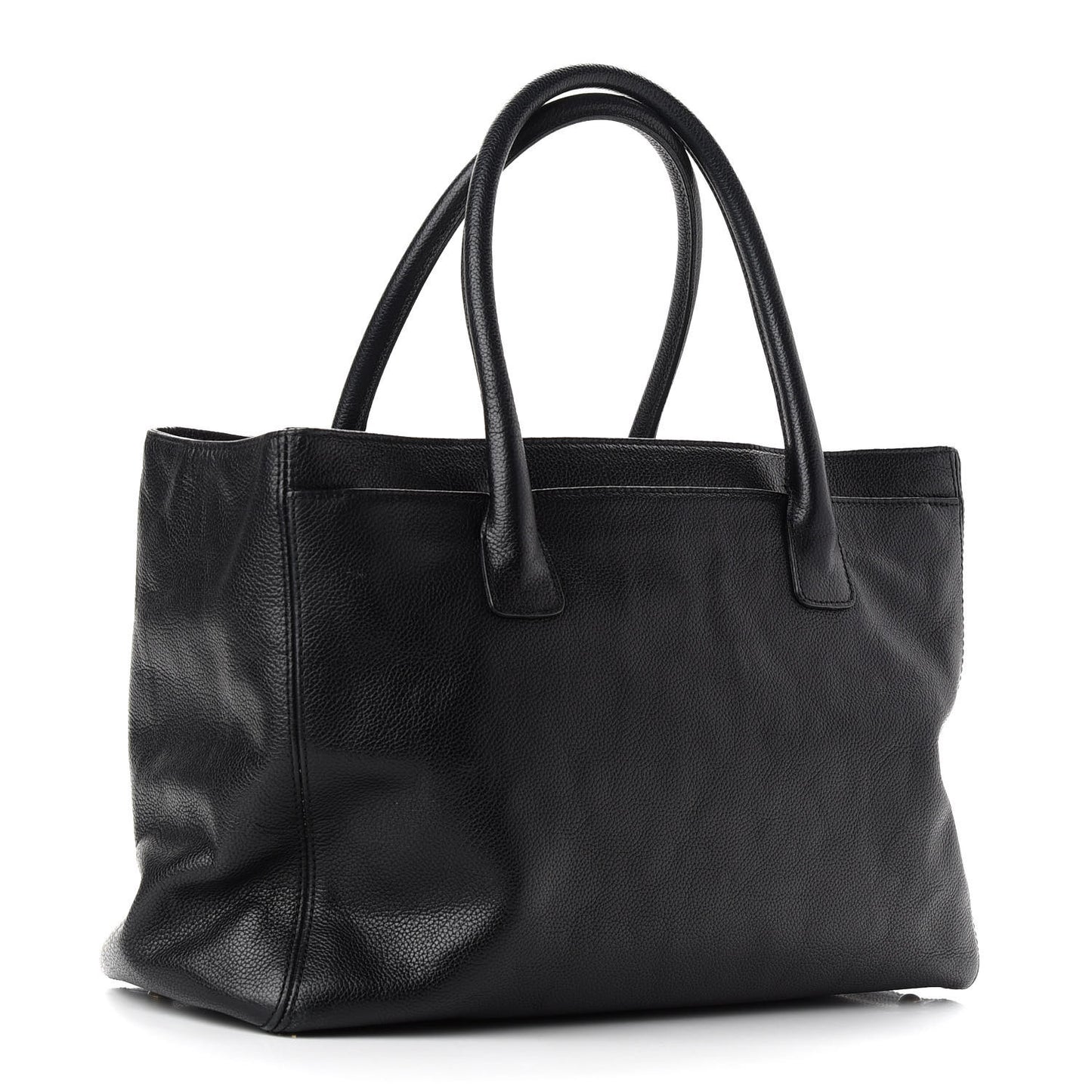 Calfskin Cerf Executive Shopper Tote Black