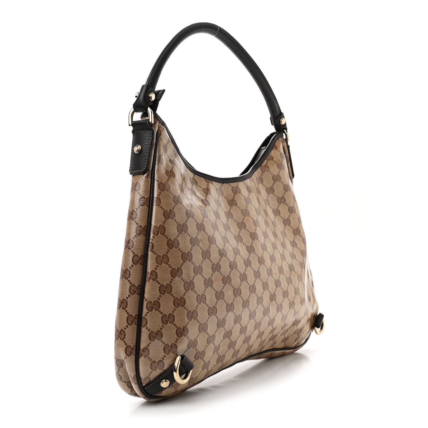 Gucci Crystal Monogram Large Abbey D Ring Hobo Dark Brown 3 of 10
